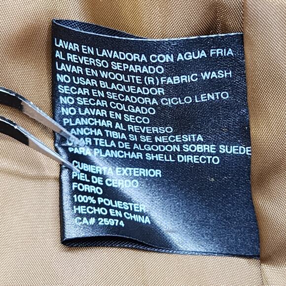 Vintage 90s Bernardo Jacket Womens M Brown Suede Leather Button Front Car Coat - Picture 6 of 9